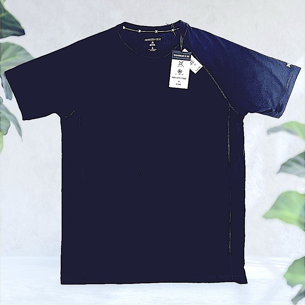 NWT KENNETH COLE ACTIVE TECH RAGLAN SS TEE IN BLACK MENS SIZE MEDIUM